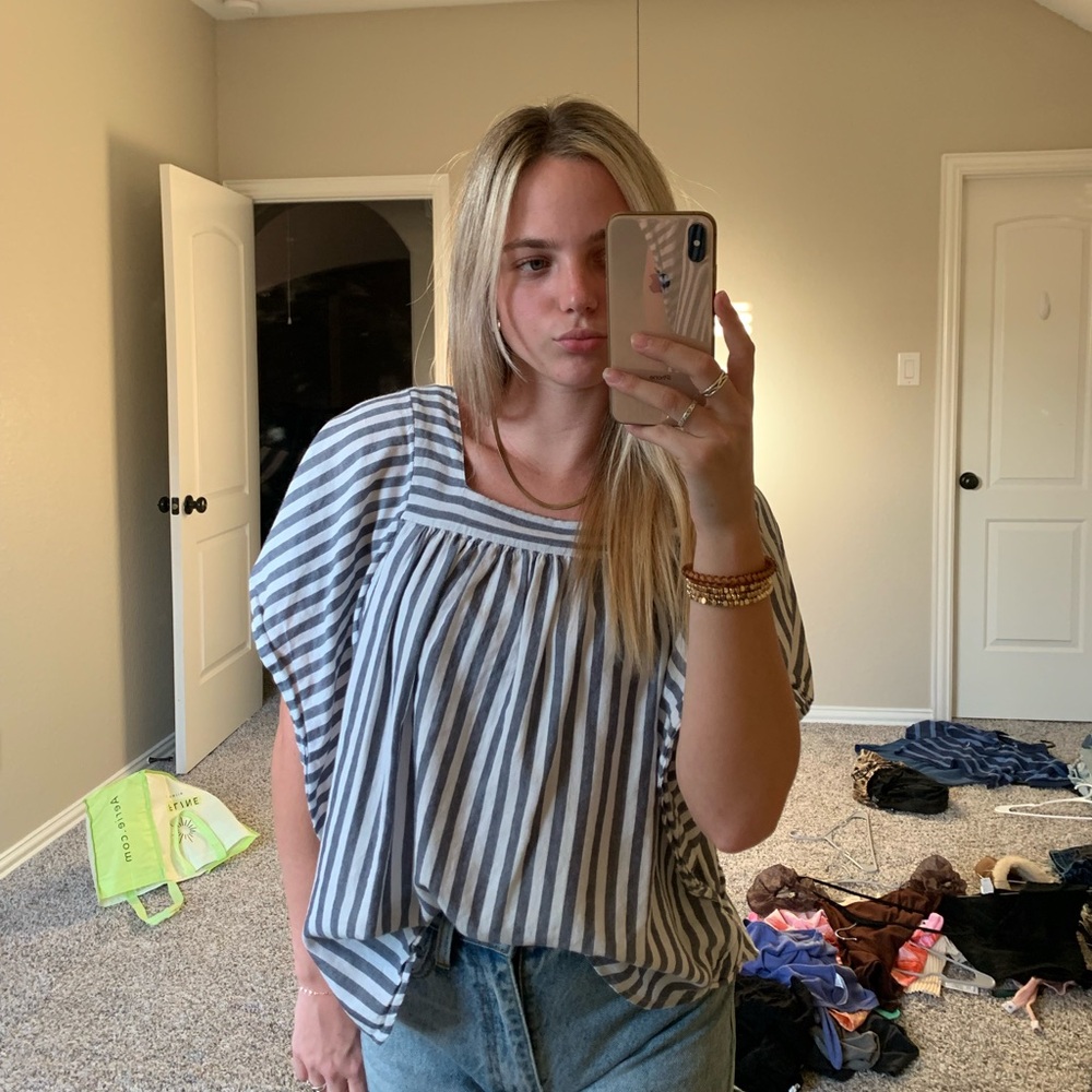 pinstripe relaxed top
